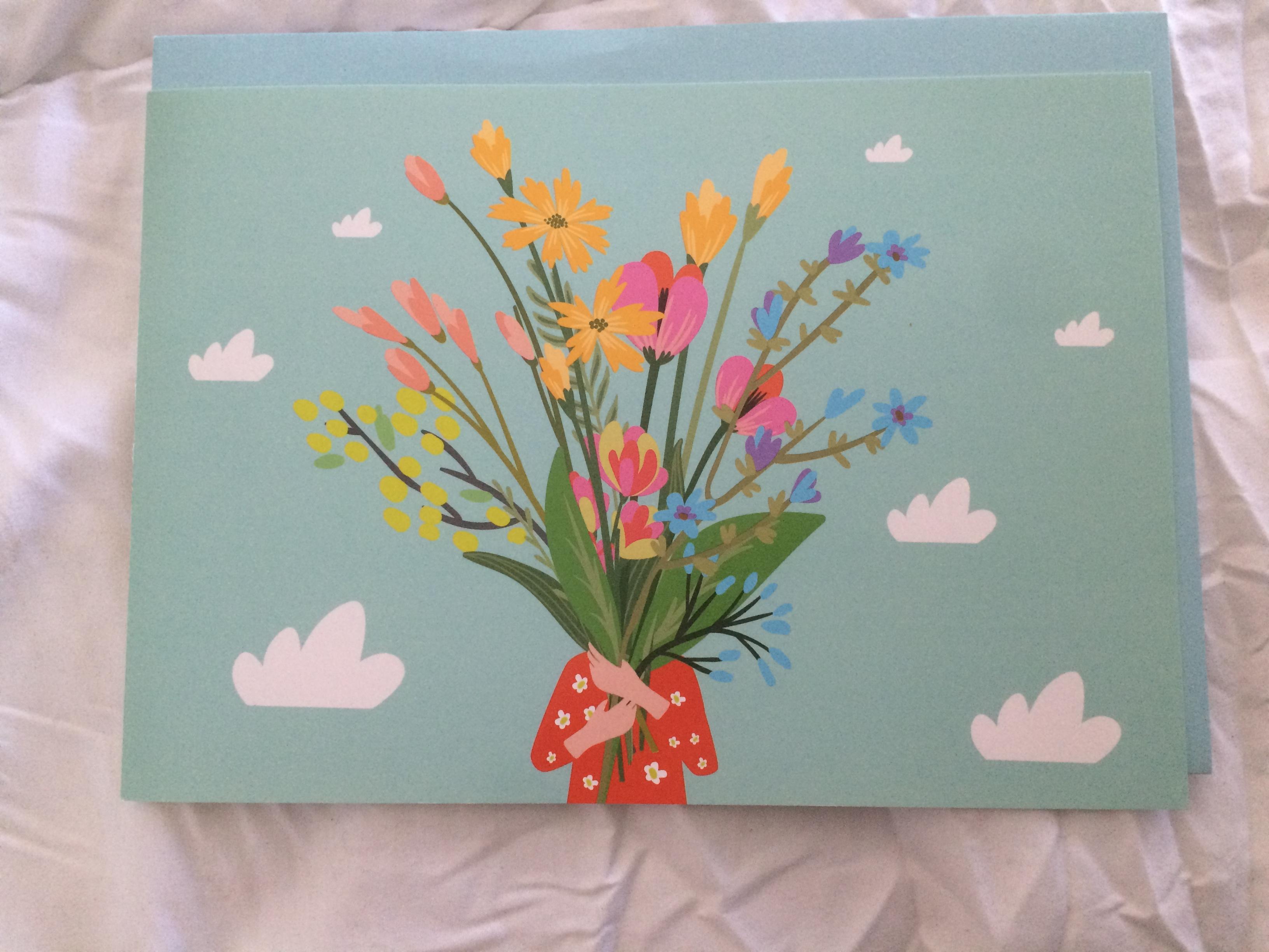 troc de troc grande carte offrir 1 bouquet de fleurs & son enveloppe assortie image 0