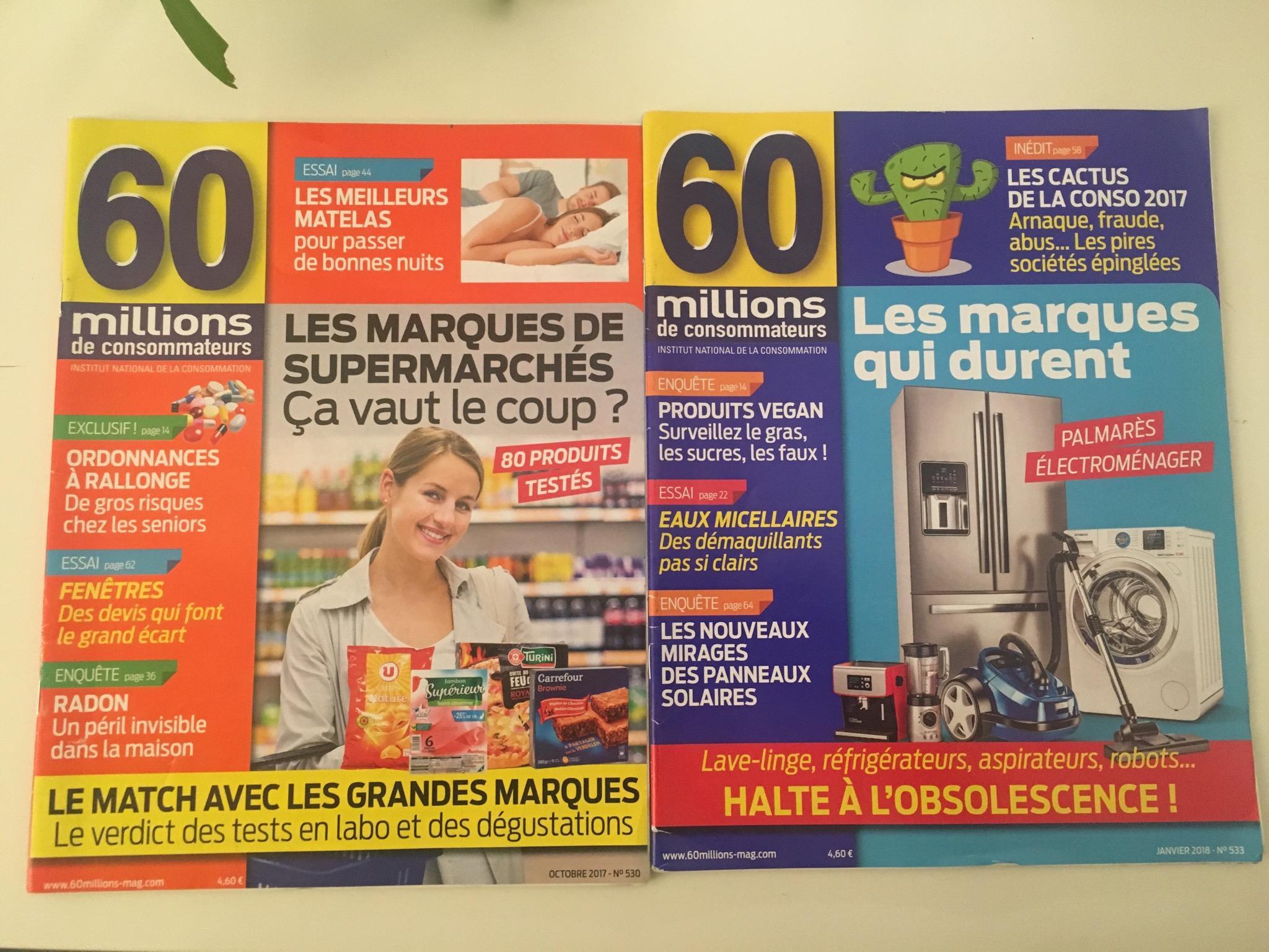 troc de troc 2 magazines 60millions de consommateurs. neufs image 0