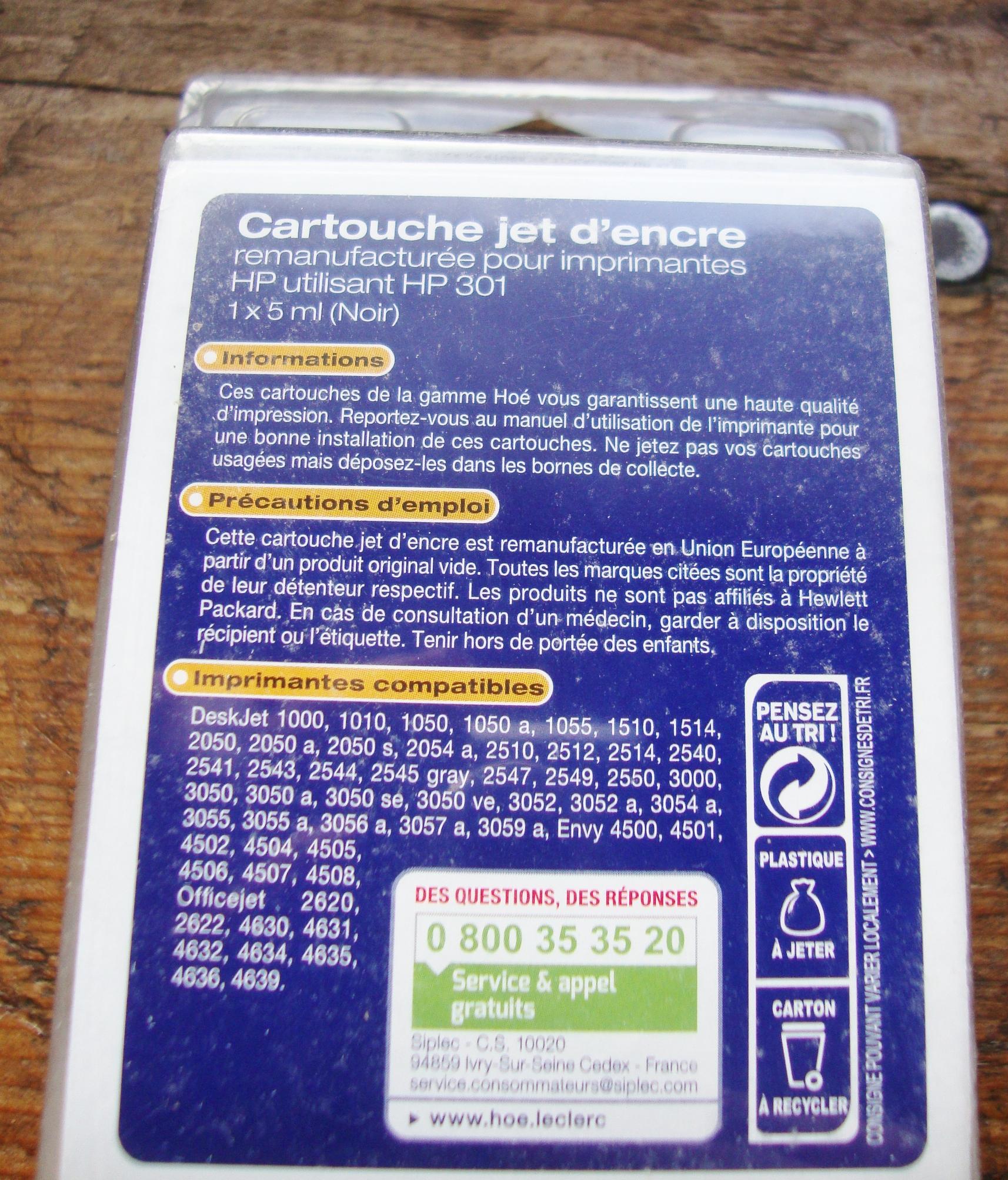 troc de troc echange cartouche d'encre compatible hp 301 sous emballage image 1