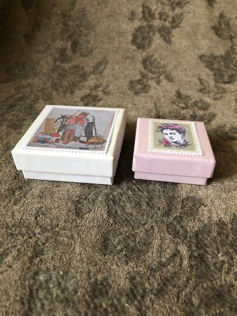 troc de troc 2 petites boîtes à bijoux carton customisées image 1