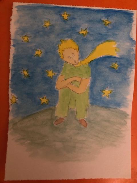 troc de troc aquarelle d'après le petit prince de saint-ex 14x20cm approx. image 1