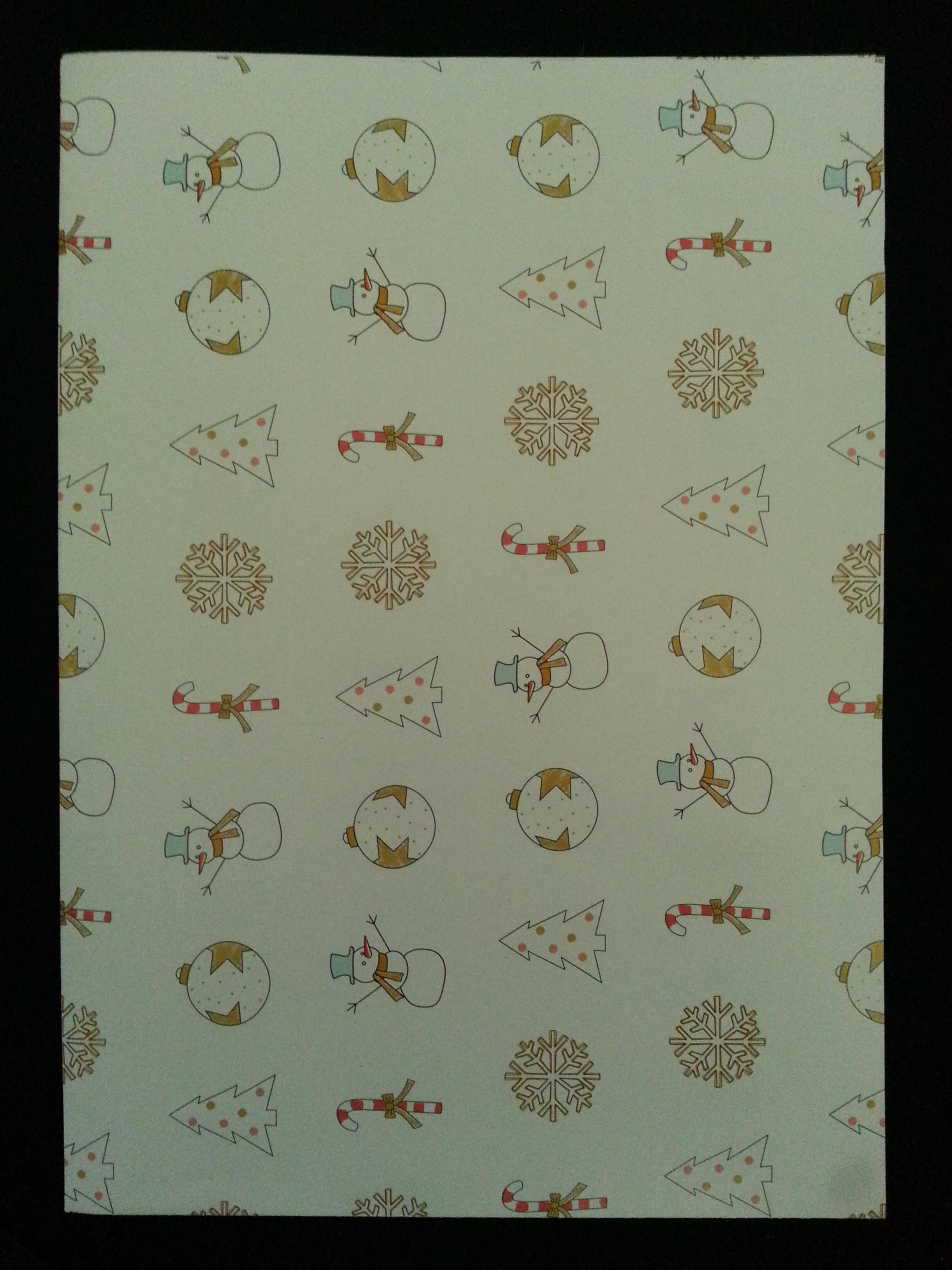 troc de troc feuille papier cadeau ou loisirs créatifs décor hiver & noël (bonhomme de neige/sapin/boule/flocon) image 1
