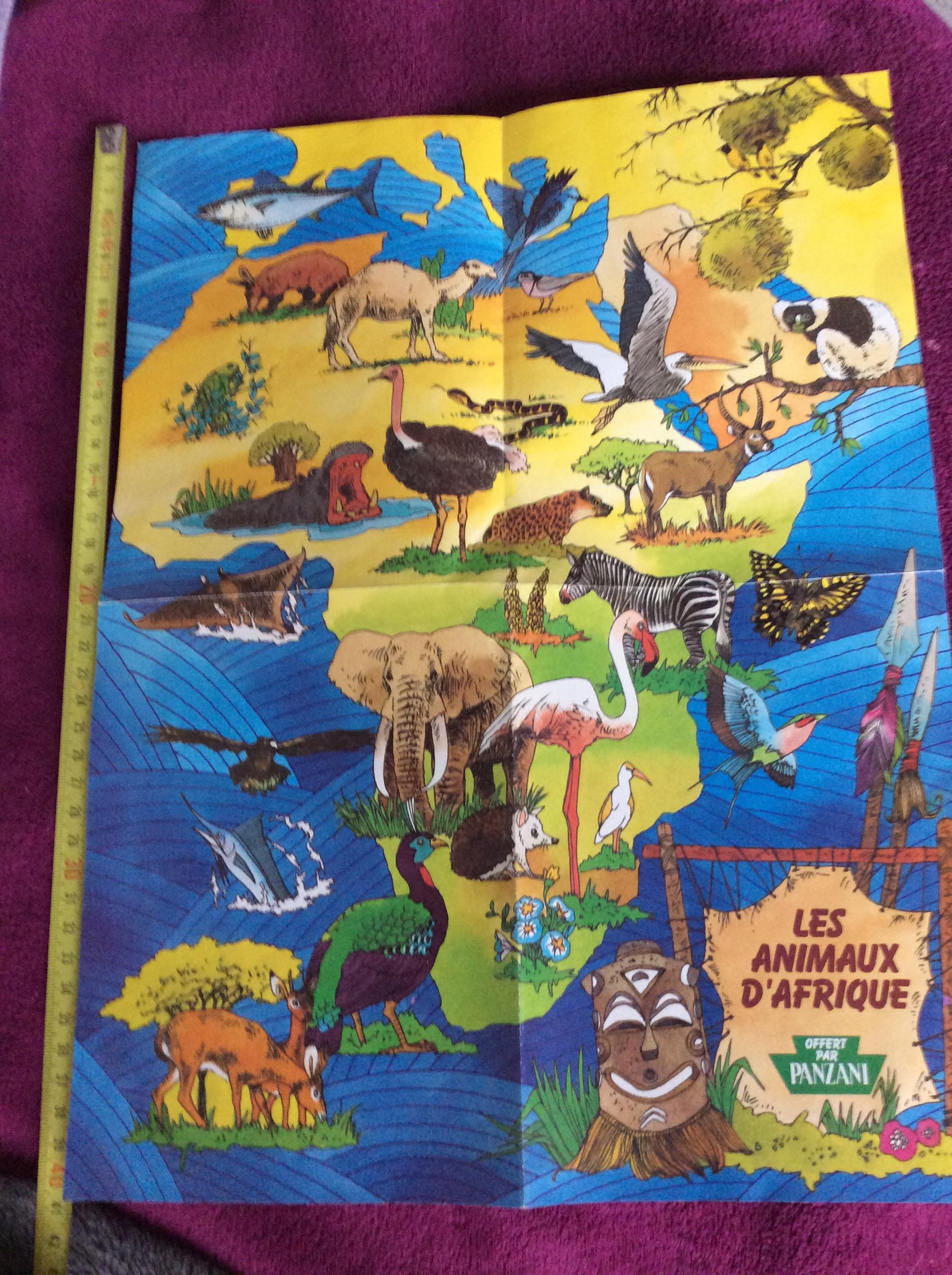troc de troc poster annees 90 les animaux d’afrique offert par panzani 30/40 image 0