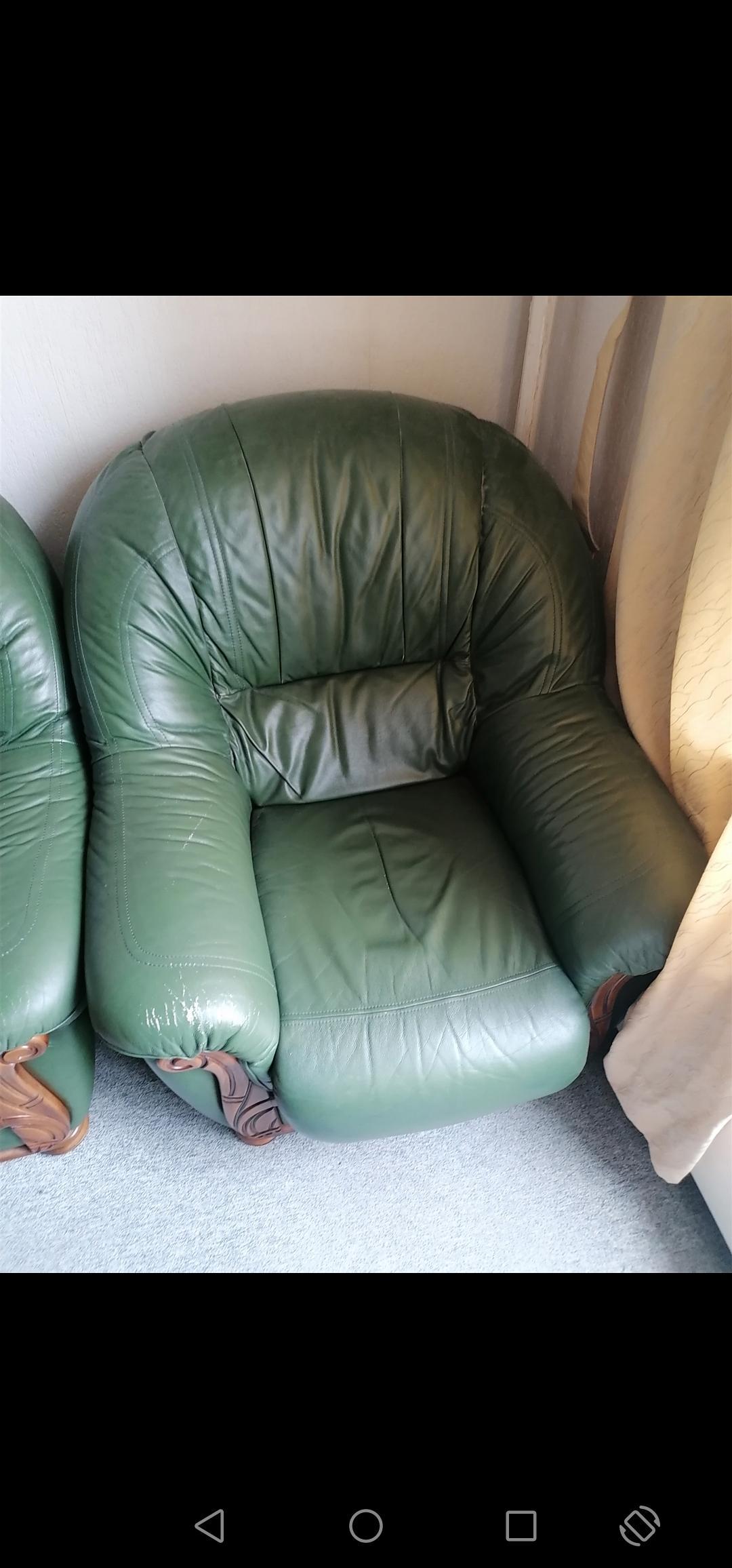 troc de troc 2 fauteuils en cuir vert image 0