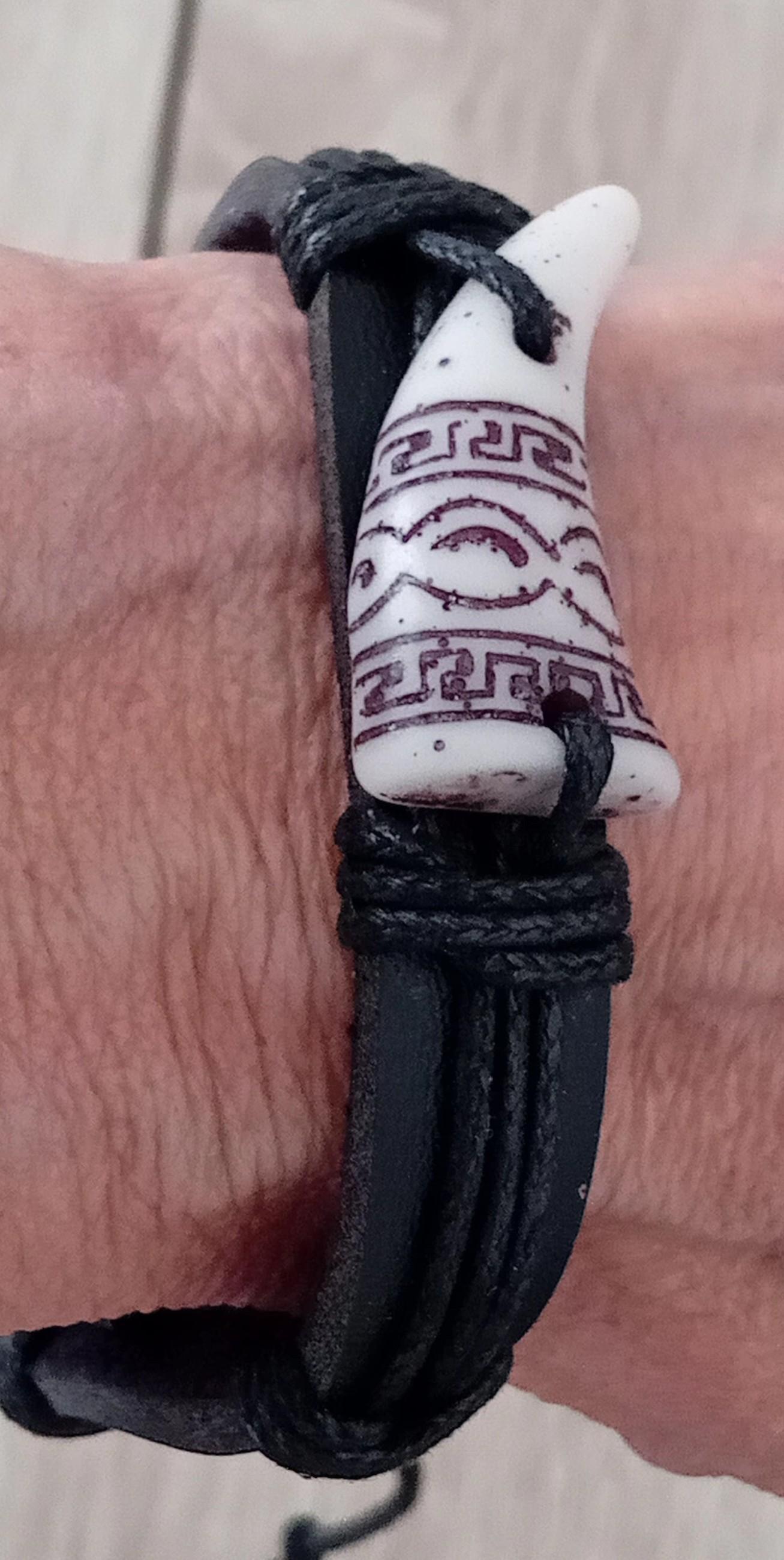 troc de troc bracelet rétro en cuire tressé " trompé de chasse " image 1