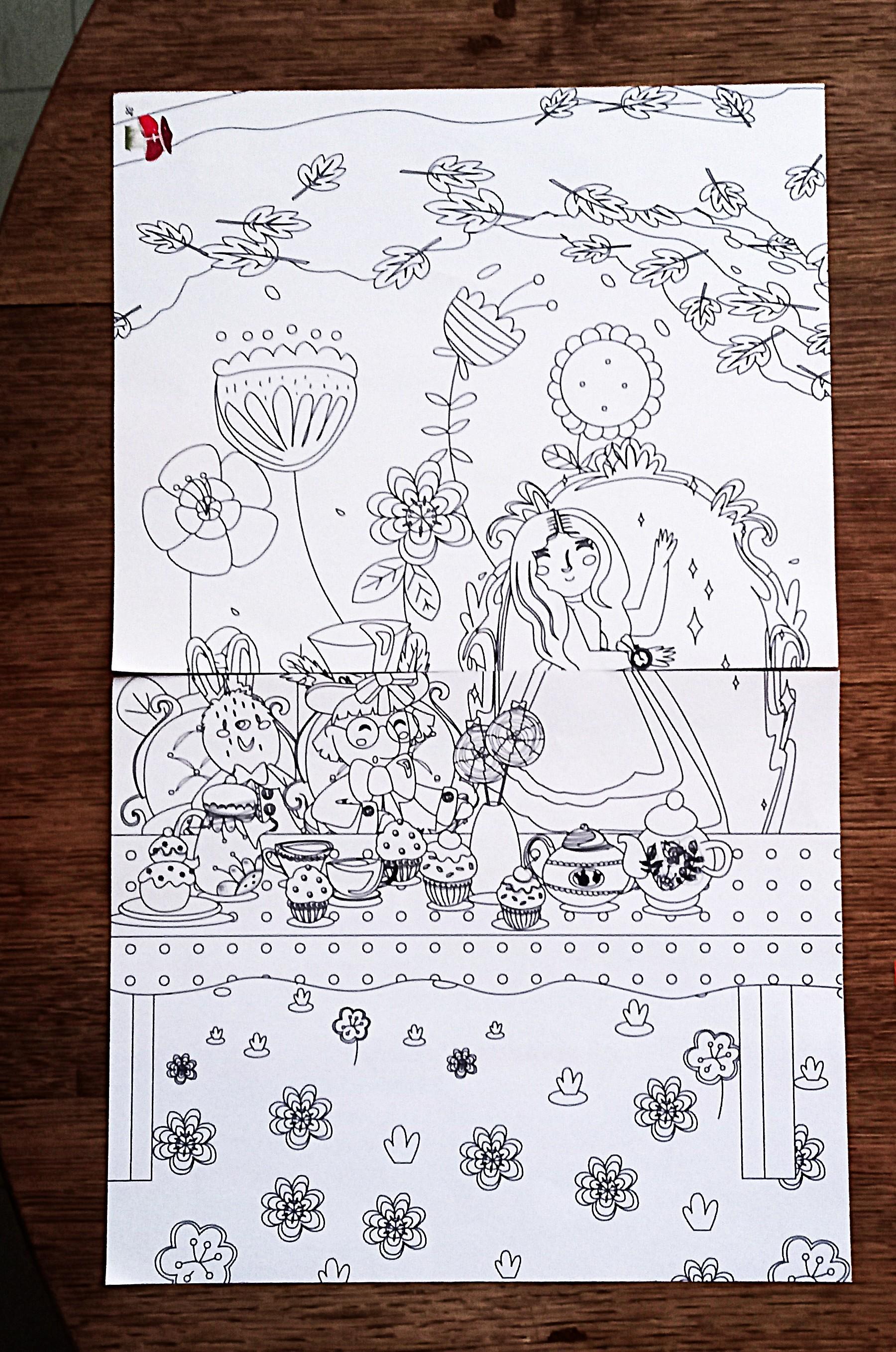 troc de troc coloriage "alice au pays des merveilles". image 0