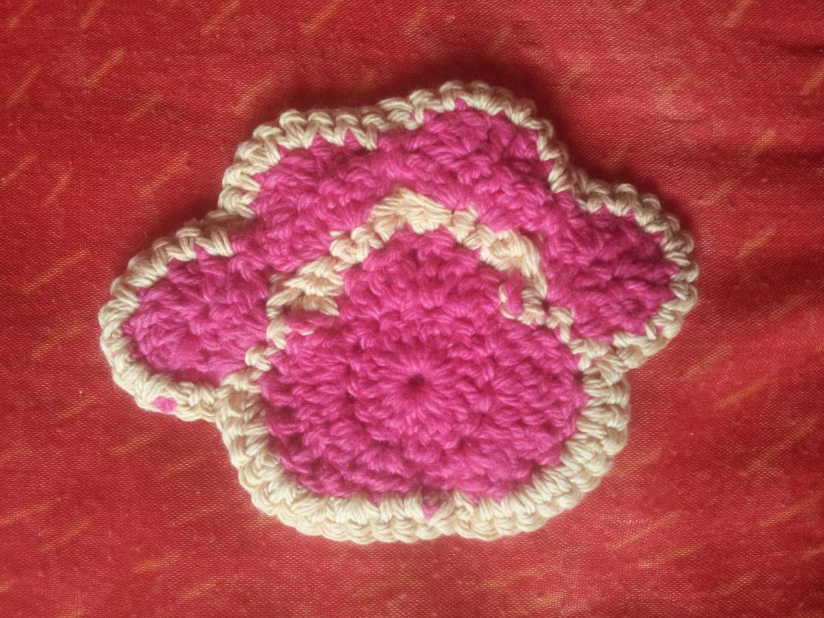 troc de troc sous-verre ou appliqué crocheté forme patte #1 image 2