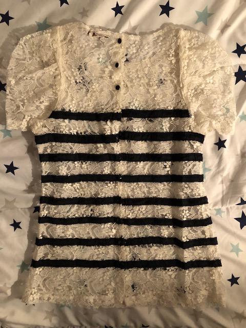 troc de troc chemisier dentelle maje transparent boutonné dos taille m image 1