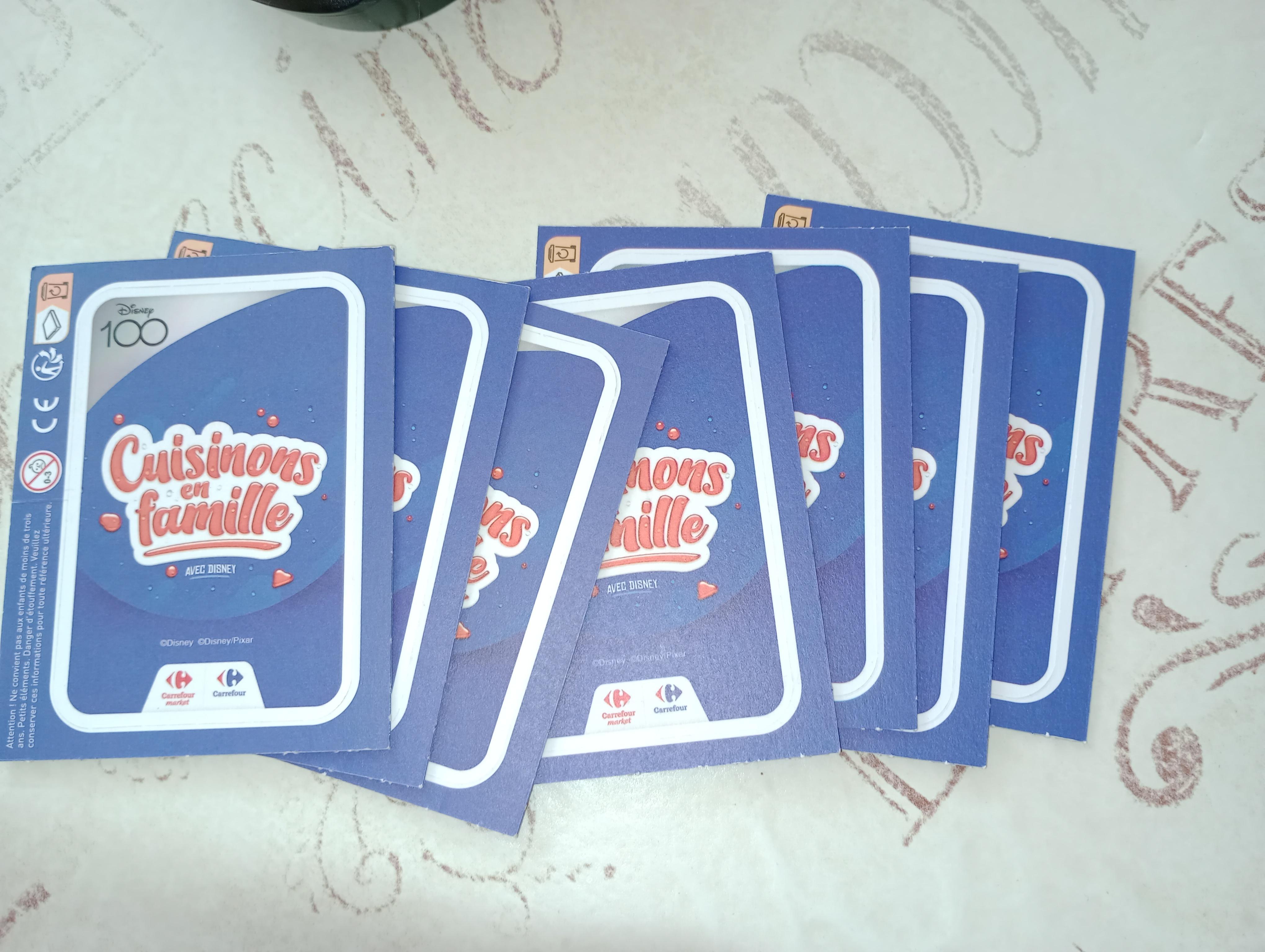 troc de troc 7 cartes carrefour série "disney-cuisinons en famille" image 0