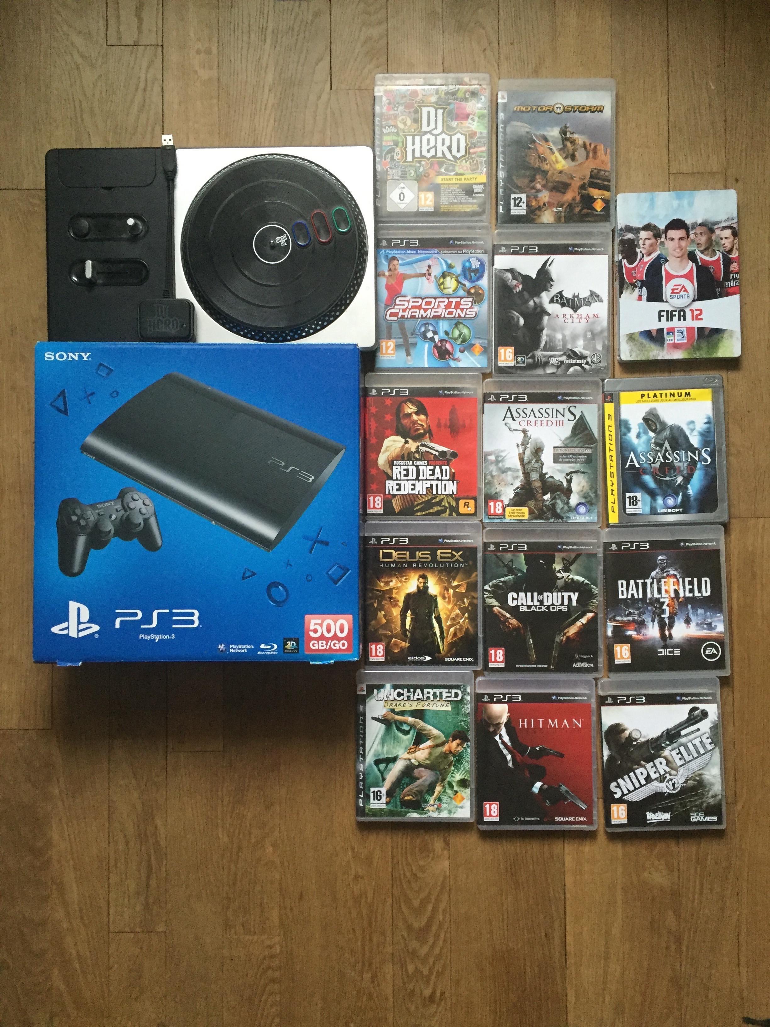 troc de troc ps3 neuve 500 giga + 14 jeux image 1