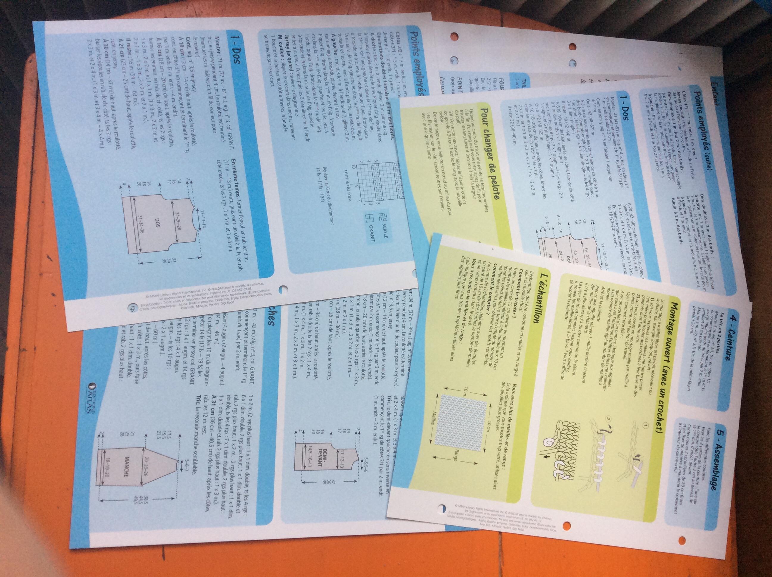 troc de troc 3  fiches tricots éditions atlas 4-6 ans et 6-8 ans image 1