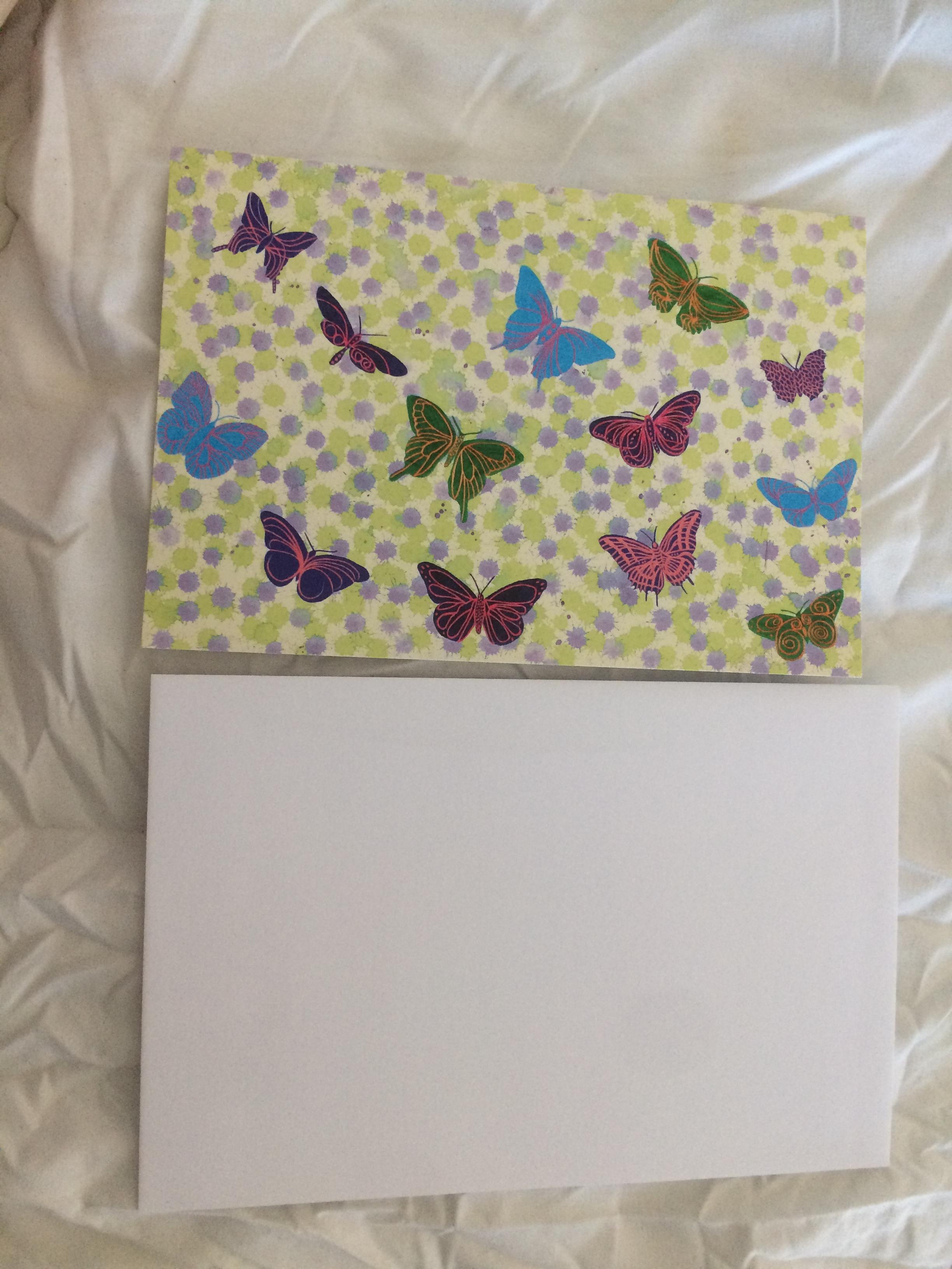 troc de troc carte de papillons multiccolores & son enveloppe blanche image 1